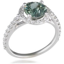 Cathedral Halo with Diamond Shank Engagement Ring