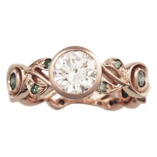 Vine and Leaf Engagement Ring - top view