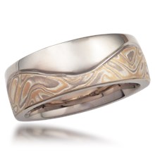 Mokume Wave Wedding Band