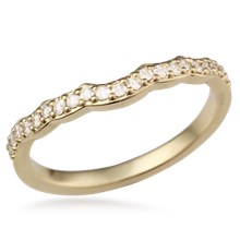 Diamond Beaded Curved Band, 0.21ctw