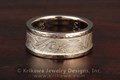 Handcrafted Mokume Gane Wedding Band with Textured Hammered Rails