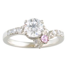 Pave Bow Engagement Ring - top view