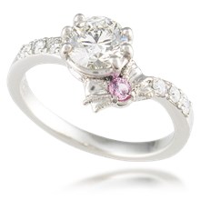 Pave Bow Engagement Ring