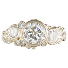 Wood Grain Engagement Ring - top view