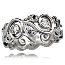 Vine and Leaf Wedding Band, 7mm