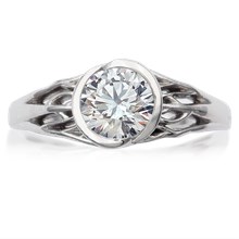 Tree of Life Engagement Ring with Roots	 - top view