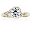 Carved Wave Light Engagement Ring