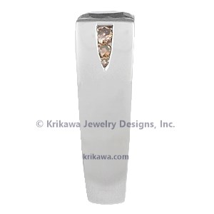 Modern Flush Stone Engagement Ring with Diamonds