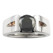 Modern Flush Stone Engagement Ring with Diamonds - top view