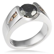 Modern Flush Stone Engagement Ring with Diamonds