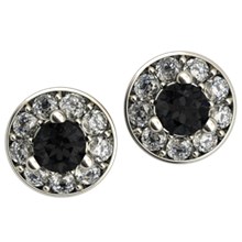 Black Diamond Halo Stud Earrings