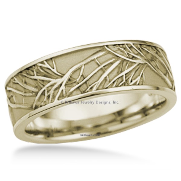 Your love has branches that reach farther than you'll ever know.  Representing eternal love, this exquisitely sculpted and detailed wedding band is hand made in the width and metal of your choice, just for you. 