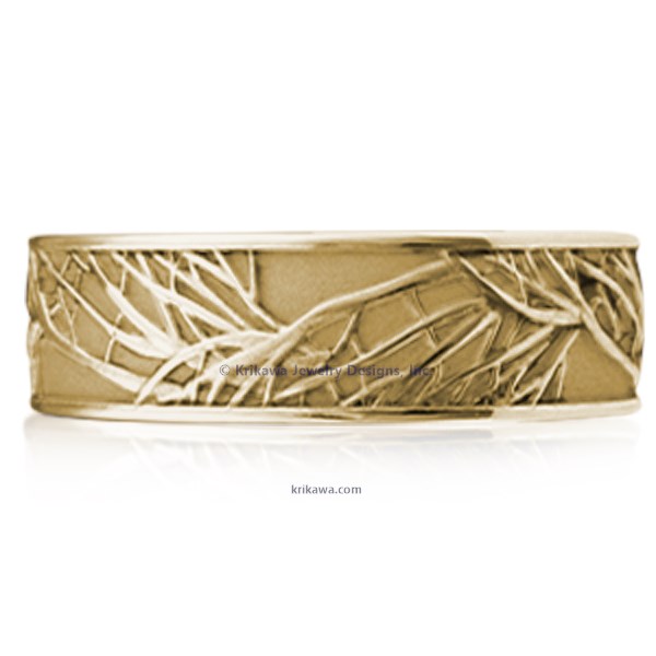 Your love has branches that reach farther than you'll ever know.  Representing eternal love, this exquisitely sculpted and detailed wedding band is hand made in the width and metal of your choice, just for you. 