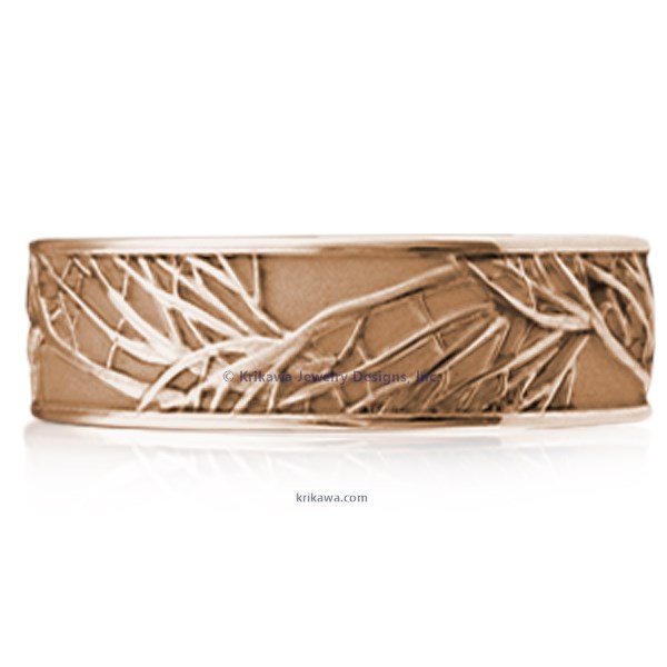Your love has branches that reach farther than you'll ever know.  Representing eternal love, this exquisitely sculpted and detailed wedding band is hand made in the width and metal of your choice, just for you. 