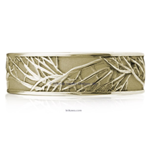 Your love has branches that reach farther than you'll ever know.  Representing eternal love, this exquisitely sculpted and detailed wedding band is hand made in the width and metal of your choice, just for you. 
