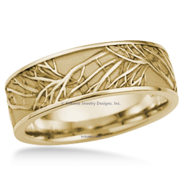 Your love has branches that reach farther than you'll ever know.  Representing eternal love, this exquisitely sculpted and detailed wedding band is hand made in the width and metal of your choice, just for you. 
