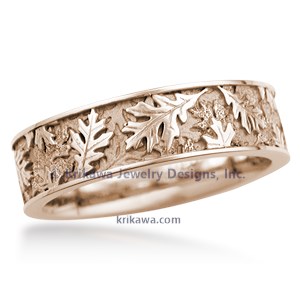 Oak Leaf Eternity Wedding Band