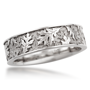 Oak Leaf Eternity Wedding Band