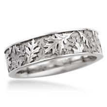 Oak Leaf Eternity Wedding Band