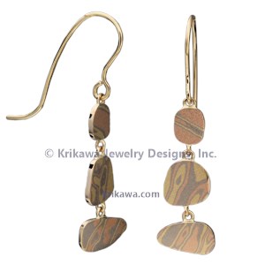 Mokume Pebble Earrings
