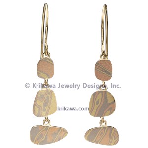 Mokume Pebble Earrings
