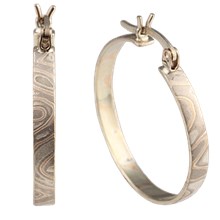Mokume Hoop Earrings