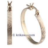 Mokume Hoop Earrings