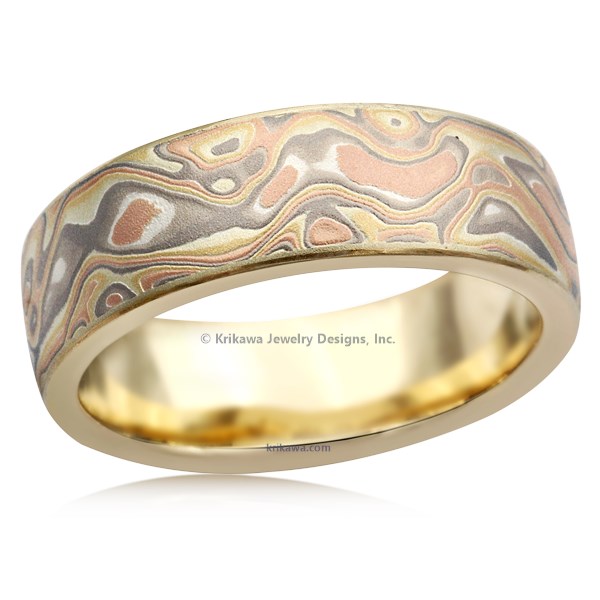 Autumn Mokume Wedding Band