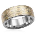 This mokume flavor captures that special time of year with layers of 18k yellow gold, 14k white gold, 14k rose gold and sterling. 