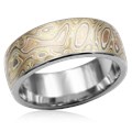 This mokume flavor captures that special time of year with layers of 18k yellow gold, 14k white gold, 14k rose gold and sterling. 