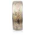 This mokume flavor captures that special time of year with layers of 18k yellow gold, 14k white gold, 14k rose gold and sterling. 