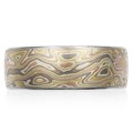 This mokume flavor captures that special time of year with layers of 18k yellow gold, 14k white gold, 14k rose gold and sterling. 