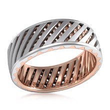 Lattice Work Two-tone Unique Men's Wedding Band