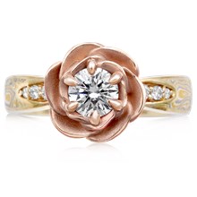 Mokume Rose Blossom Engagement Ring - top view