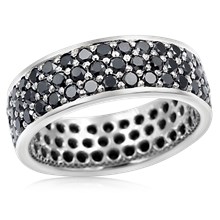 Three Row Pave Wedding Band