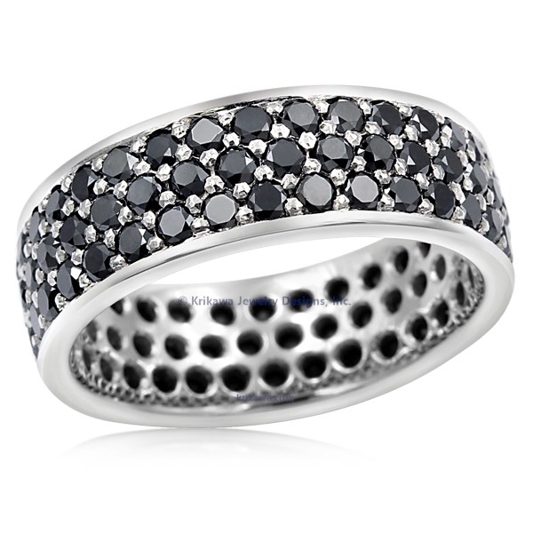 Three Row Pave Wedding Band