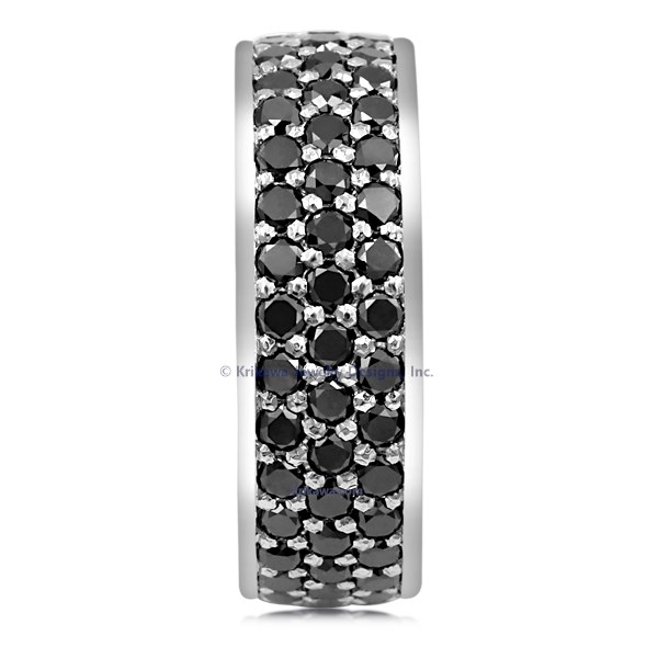 Three Row Pave Wedding Band
