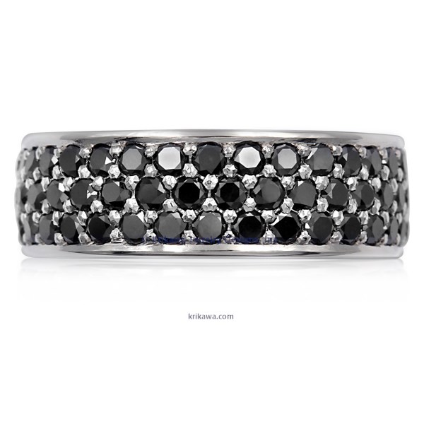 Three Row Pave Wedding Band