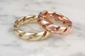 Mobius Strip Wedding Bands in Yellow and Rose Gold