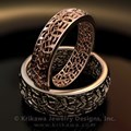 Carbon Wedding Band Set in Rose Gold