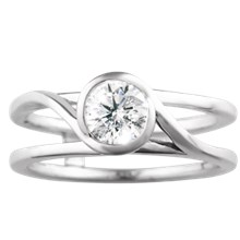 Swirl Scaffolding Engagement Ring - top view