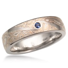 Mokume Wedding Band with Flush Swirl