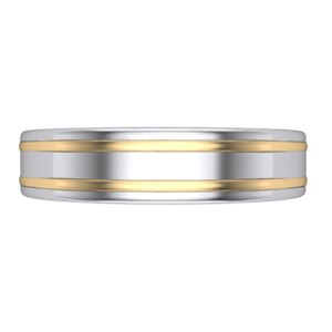 Double Striped Two Tone Wedding Ring