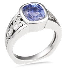 Modern Curlicue Engagement Ring