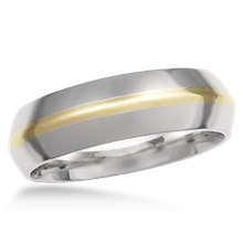 Two Tone Knife Edge Wedding Band