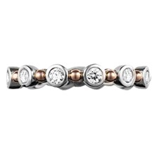 Bezel & Bead Diamond Wedding Band - top view