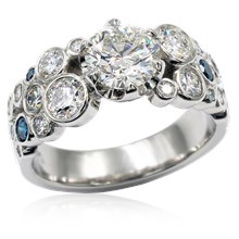 Bubble Diamond Engagement Ring