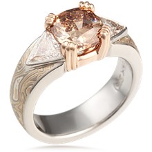 Mokume Wisdom Three Stone Engagement Ring