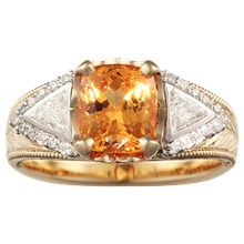 Decorative Wisdom Three Stone Engagement Ring - top view