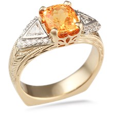 Decorative Wisdom Three Stone Engagement Ring